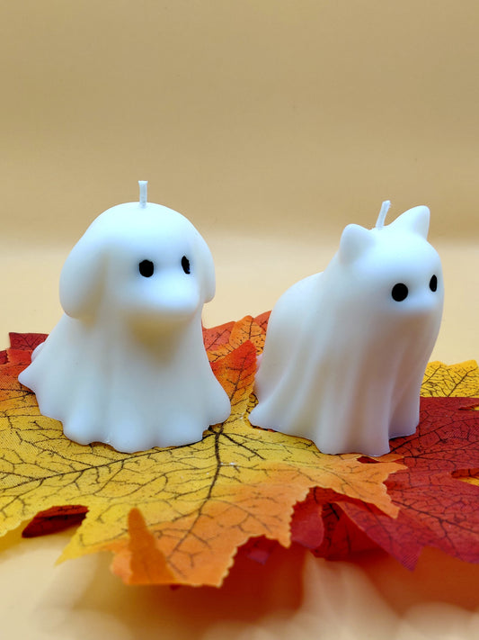 Geister Hund oder Katze Kerze