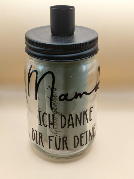 "Mama ich danke dir für deine..." Kerzenglas