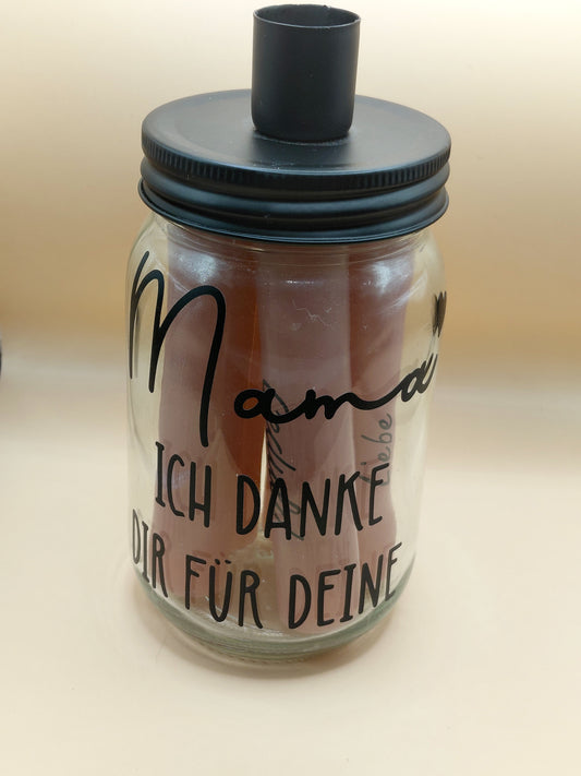 "Mama ich danke dir für deine..." Kerzenglas